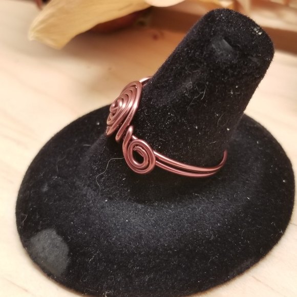 Handmade Copper Swirl Ring - Picture 4 of 5